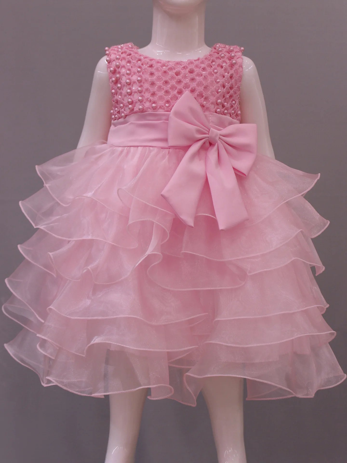 0 6 12 18 24 Months Newborn Dress Pearls Mesh Fashion Party Little Princess Baby Dress Christmas Birthday Gift New Kids Clothes