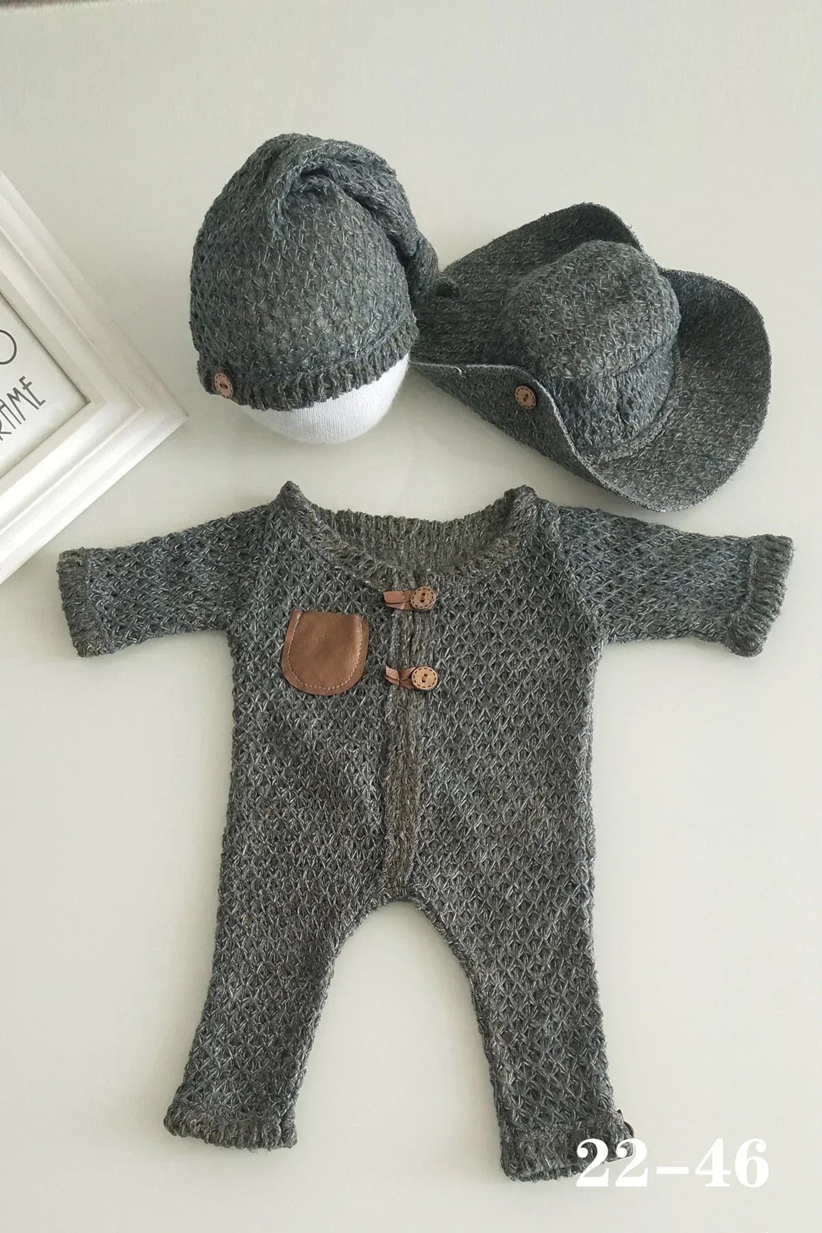 0 to 3 Months Newborn Photography Suit Baby Products Knitted Hat One Piece Dress Rompers Lace Dress Jumpsuit