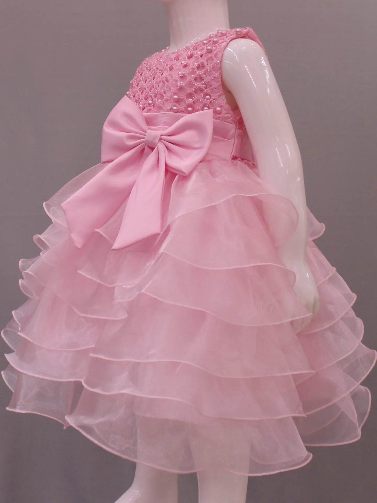 0 6 12 18 24 Months Newborn Dress Pearls Mesh Fashion Party Little Princess Baby Dress Christmas Birthday Gift New Kids Clothes