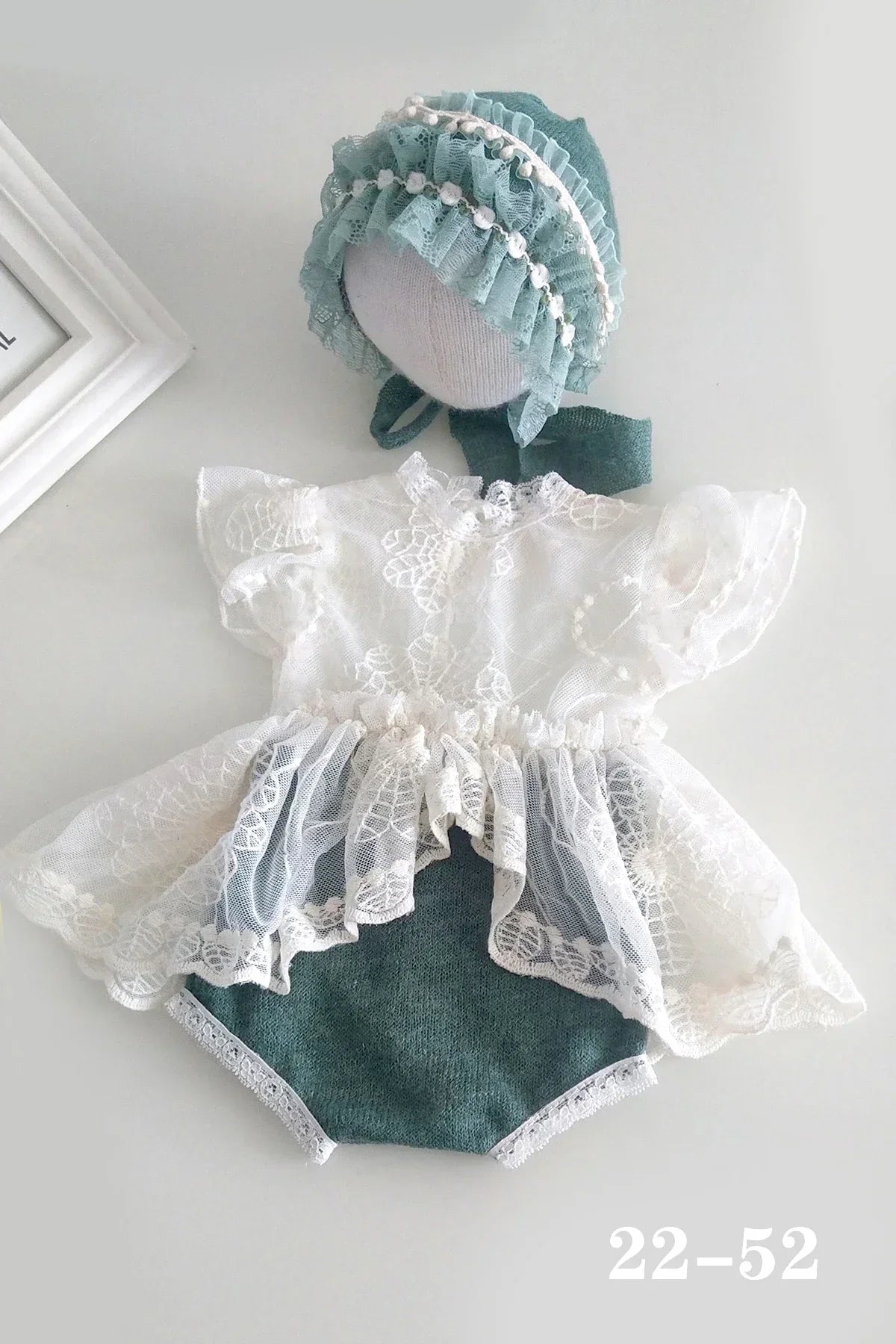 0 to 3 Months Newborn Photography Suit Baby Products Knitted Hat One Piece Dress Rompers Lace Dress Jumpsuit