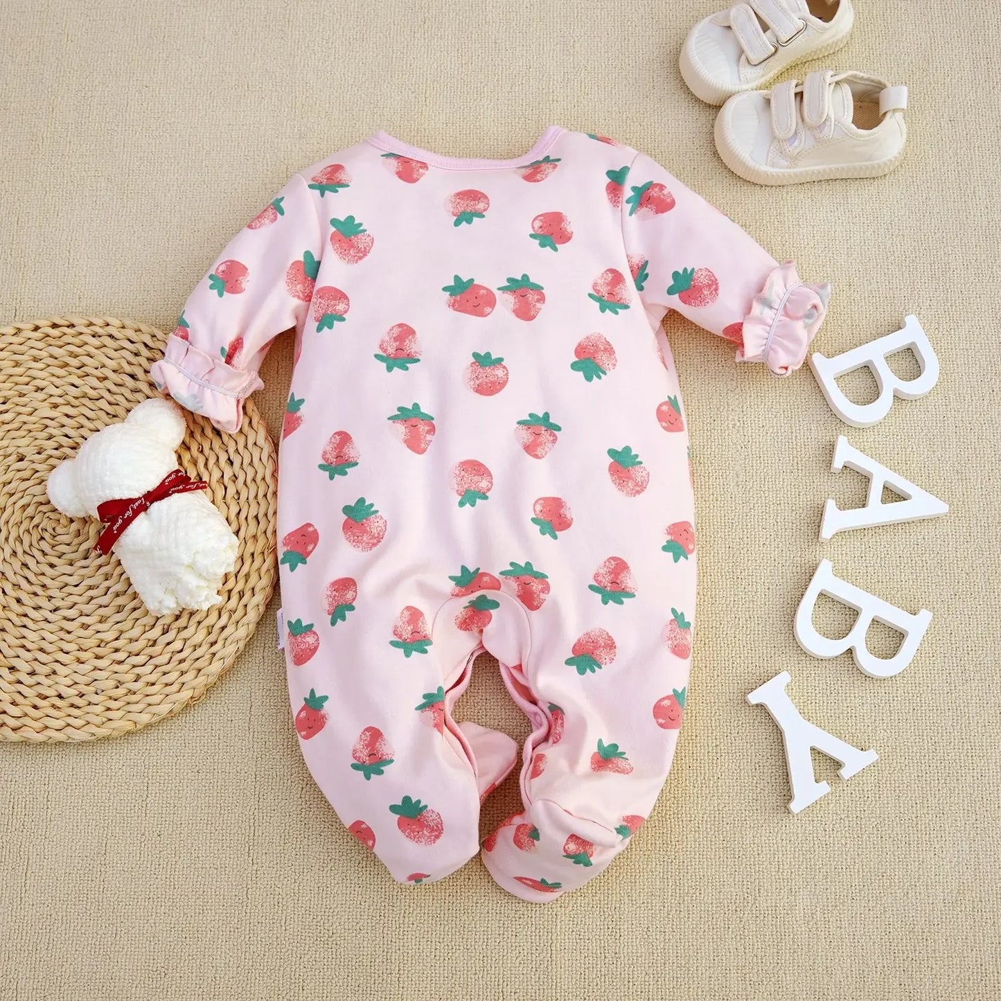 0-12Months cute Baby Rompers Newborn Girls 100%Cotton Clothes of Long Sheeve Infant Clothing Pajamas Overalls