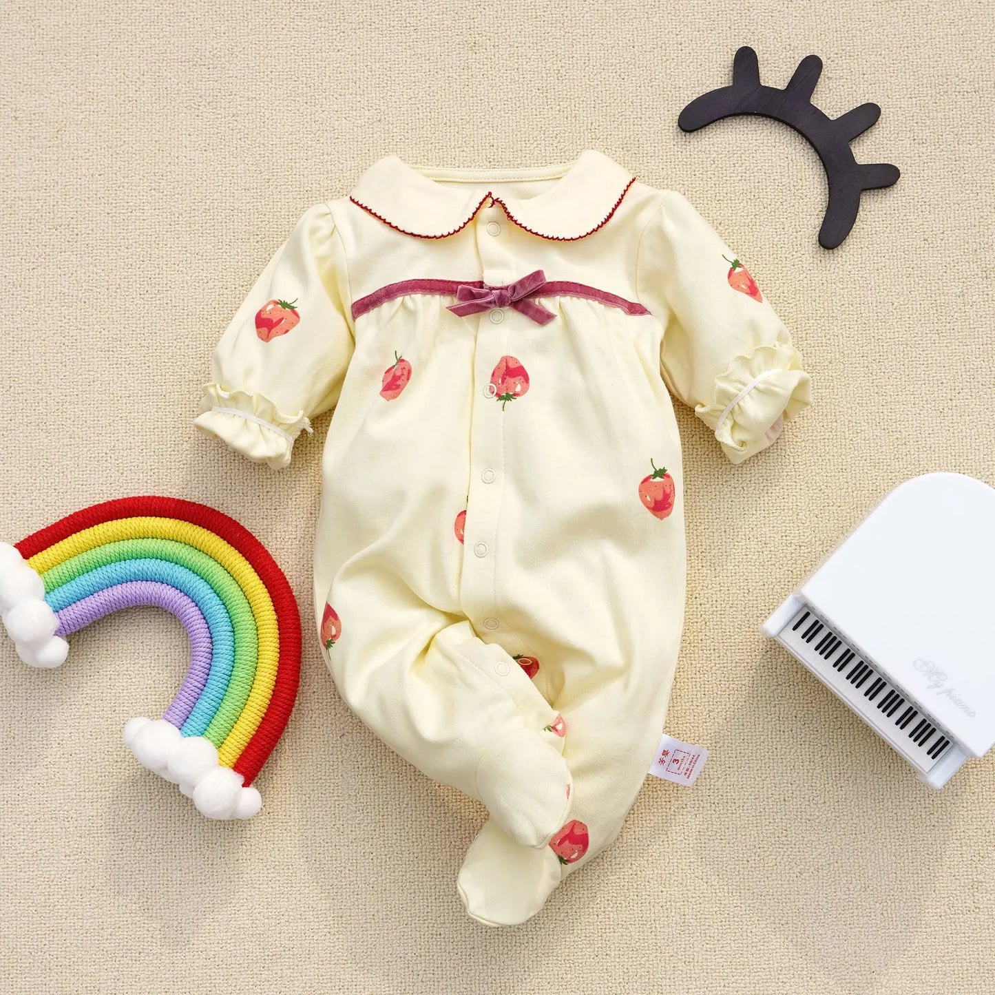0-12Months cute Baby Rompers Newborn Girls 100%Cotton Clothes of Long Sheeve Infant Clothing Pajamas Overalls