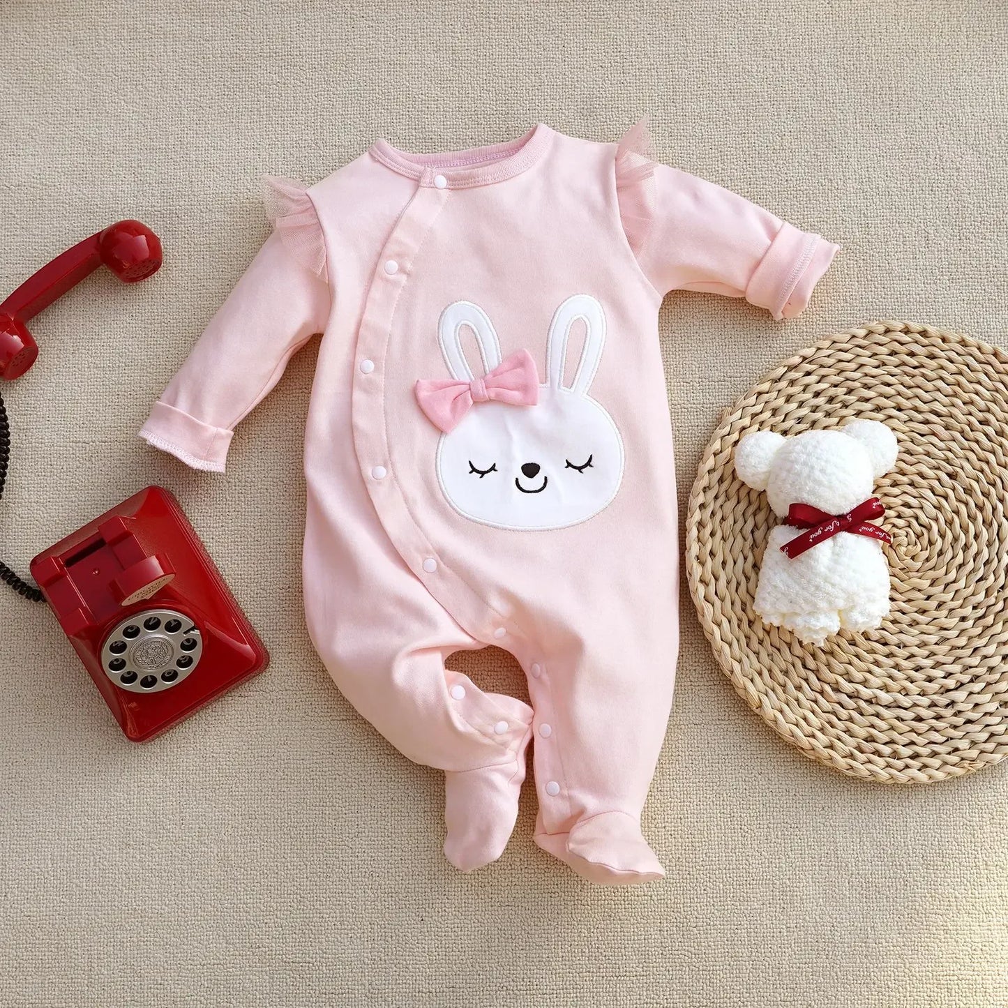 0-12Months cute Baby Rompers Newborn Girls 100%Cotton Clothes of Long Sheeve Infant Clothing Pajamas Overalls