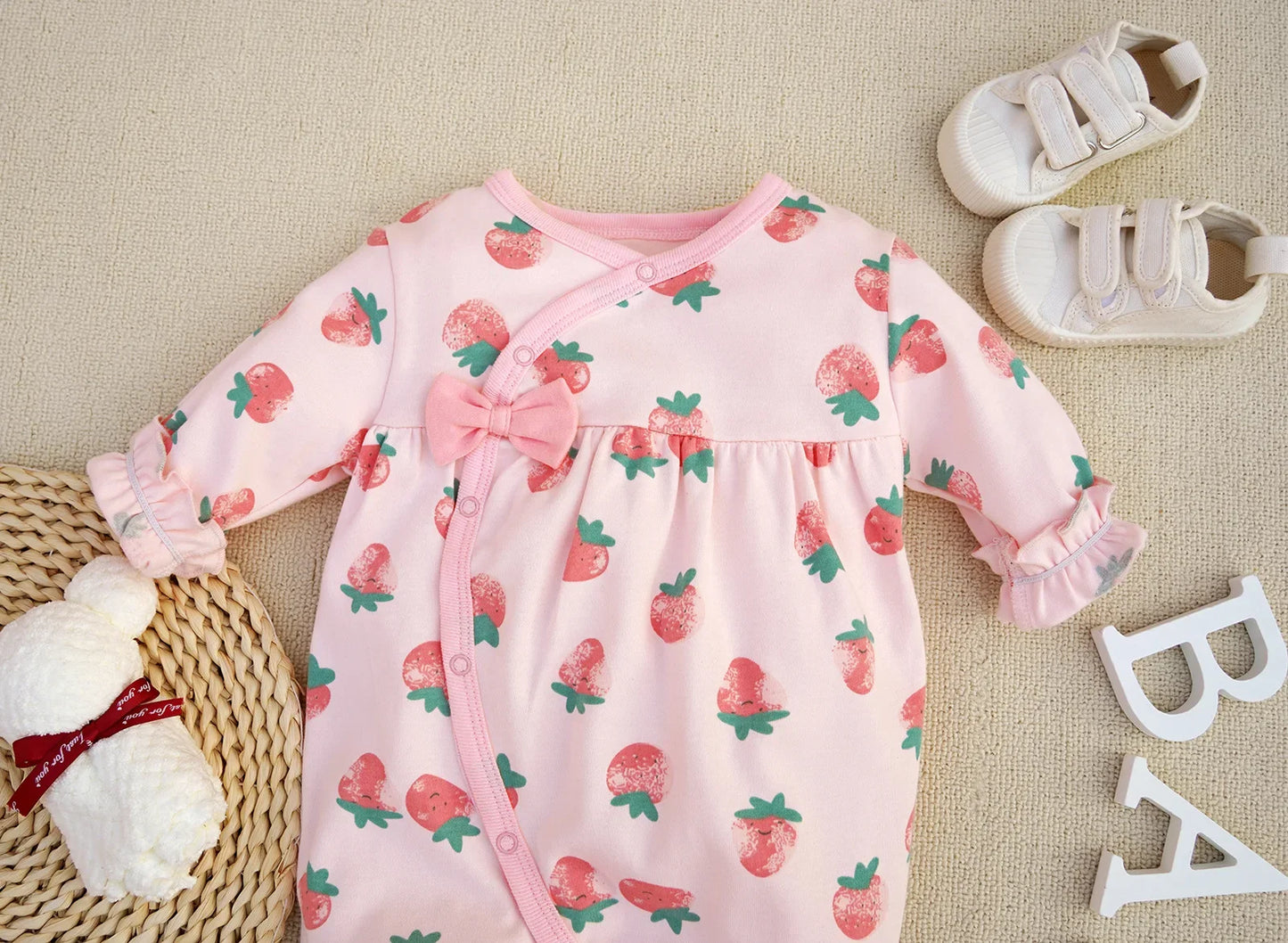 0-12Months cute Baby Rompers Newborn Girls 100%Cotton Clothes of Long Sheeve Infant Clothing Pajamas Overalls