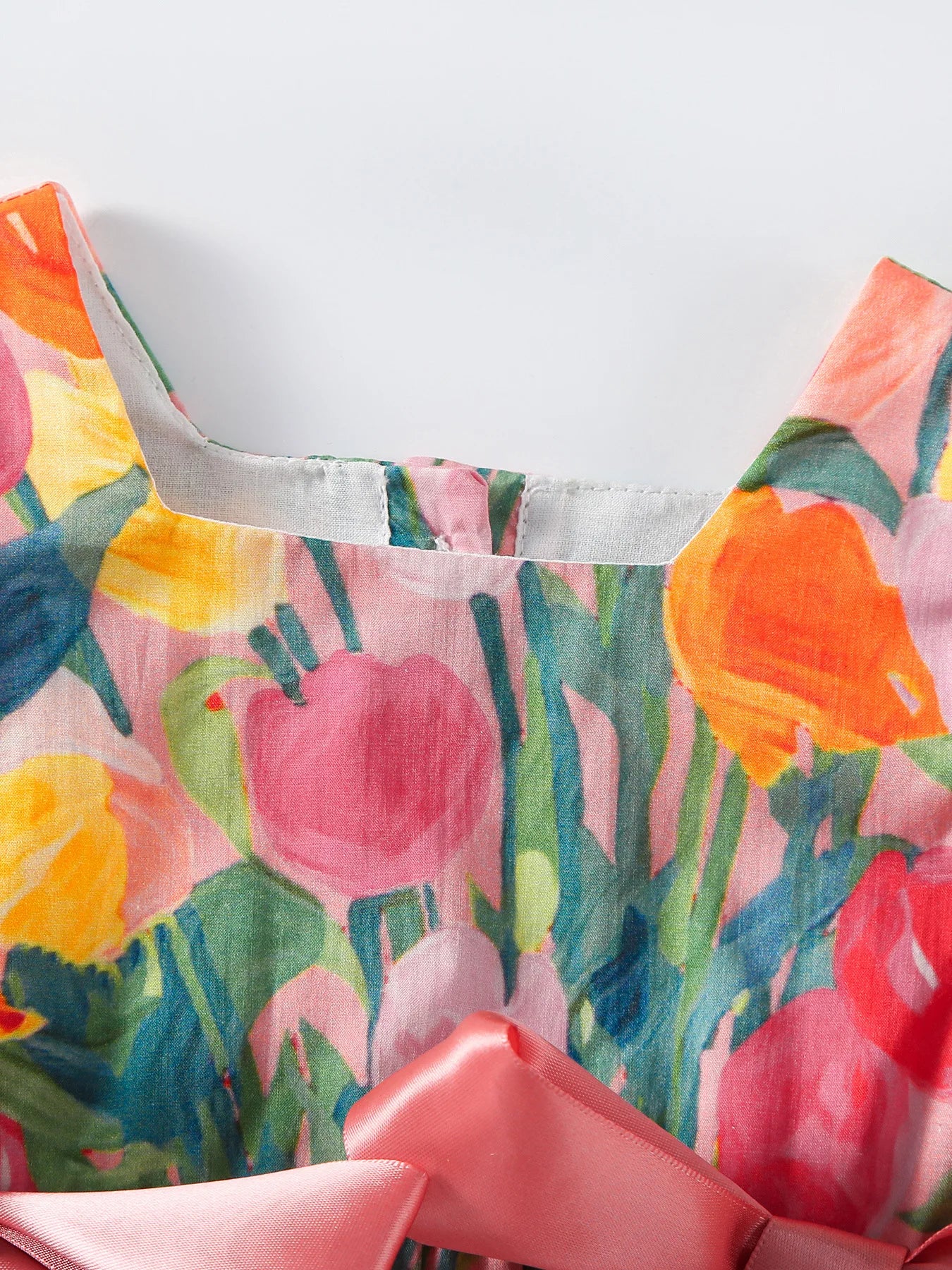 0 - 2 Y Baby Girls Cotton Romper with Bowknot and Floral Print and Matching Headband - Adorable and Stylish Kids' Set