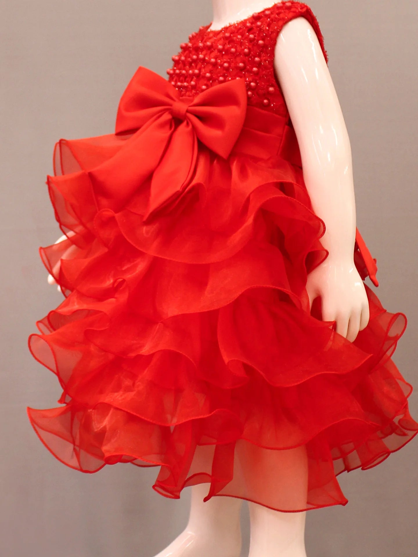 0 6 12 18 24 Months Newborn Dress Pearls Mesh Fashion Party Little Princess Baby Dress Christmas Birthday Gift New Kids Clothes