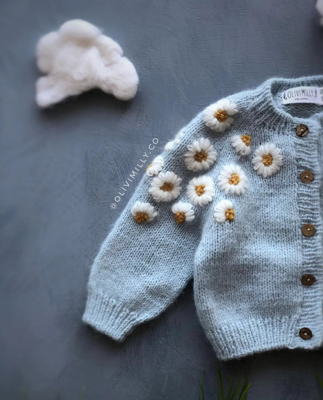 MILANCEL Autumn Baby Clothes Embroidered Cardigan Little Daisy Sweater