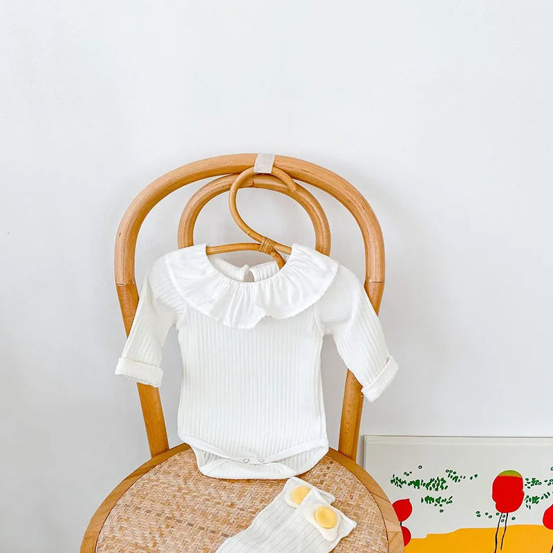 MILANCEL Spring New Baby Clothes Brief Bodysuits Toddler One Piece Ruffle Collar Girls Clothing