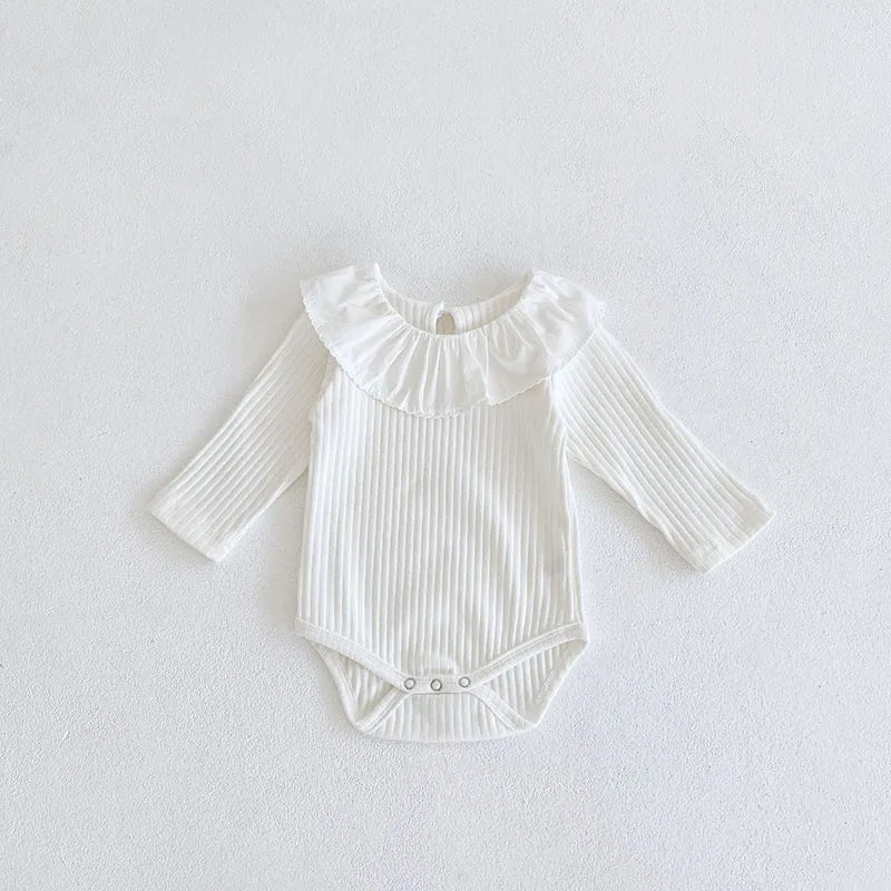MILANCEL Spring New Baby Clothes Brief Bodysuits Toddler One Piece Ruffle Collar Girls Clothing
