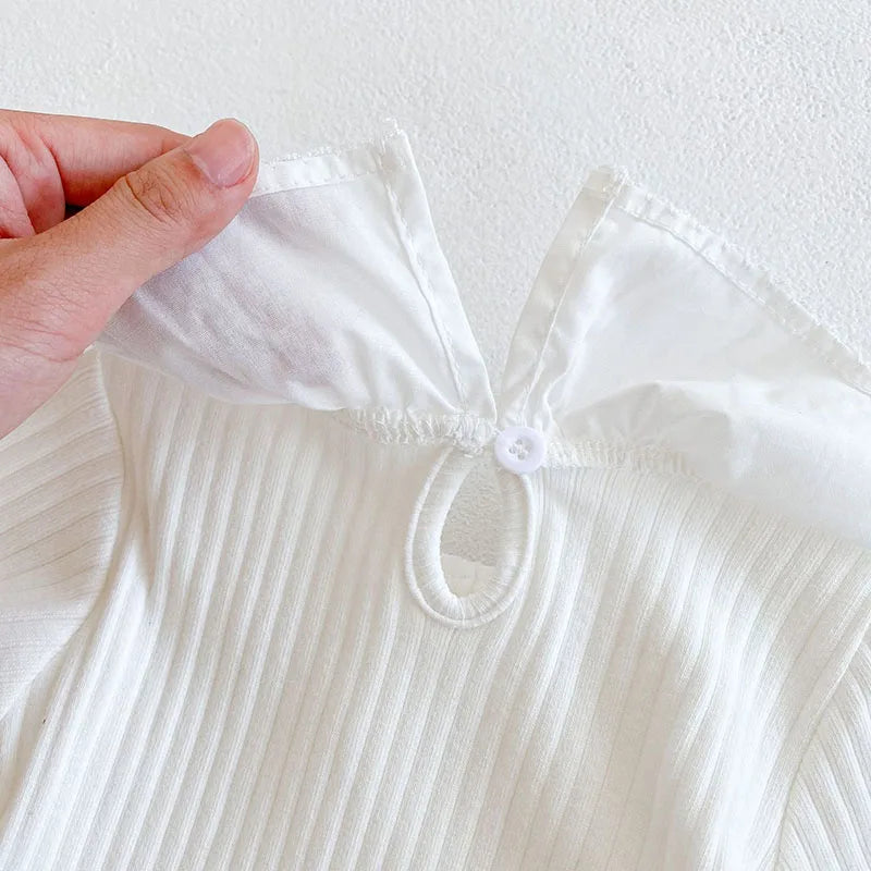 MILANCEL Spring New Baby Clothes Brief Bodysuits Toddler One Piece Ruffle Collar Girls Clothing