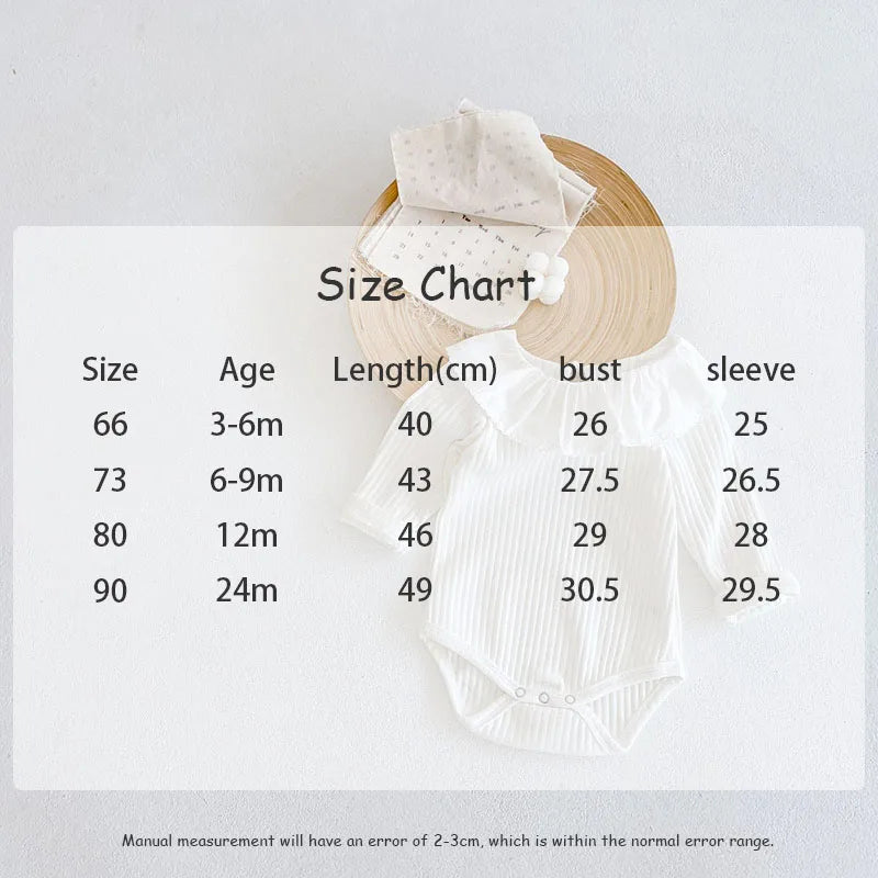 MILANCEL Spring New Baby Clothes Brief Bodysuits Toddler One Piece Ruffle Collar Girls Clothing