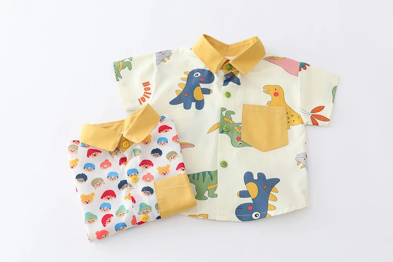 Children Boys Casual dinosaur Shirt Shorts 2Pcs/Sets New Summer Baby Clothes Suit Toddler Costume Infant Outfits Kids Tracksuits