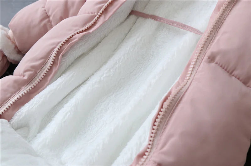 -30℃ Plus Thick Velvet Rompers Baby Padded Warm Bodysuits Clothes Winter Infant Waterproof Hooded One-Pieces Girls Boys Overalls
