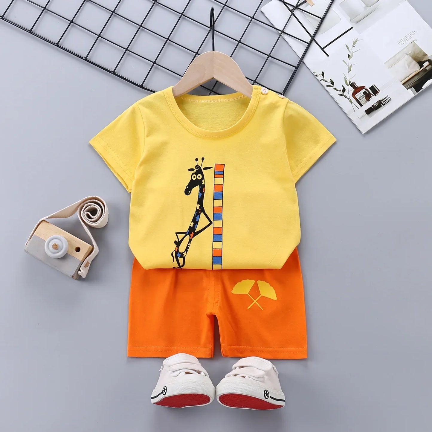 2PCS Children's Sets mother Kids Clothes Boys Girl T-shirt Shorts Summer Cotton Short sleeve Baby Children Clothing Toddler Suit