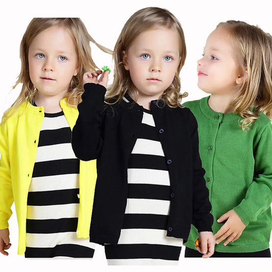 2024 Girls Cardigan Sweater Coat Spring Autumn Children Casual Jacket Toddler Baby Kids Knitted Cardigan For Boys Infant Clothes