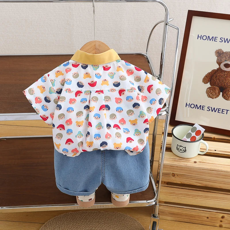 Children Boys Casual dinosaur Shirt Shorts 2Pcs/Sets New Summer Baby Clothes Suit Toddler Costume Infant Outfits Kids Tracksuits