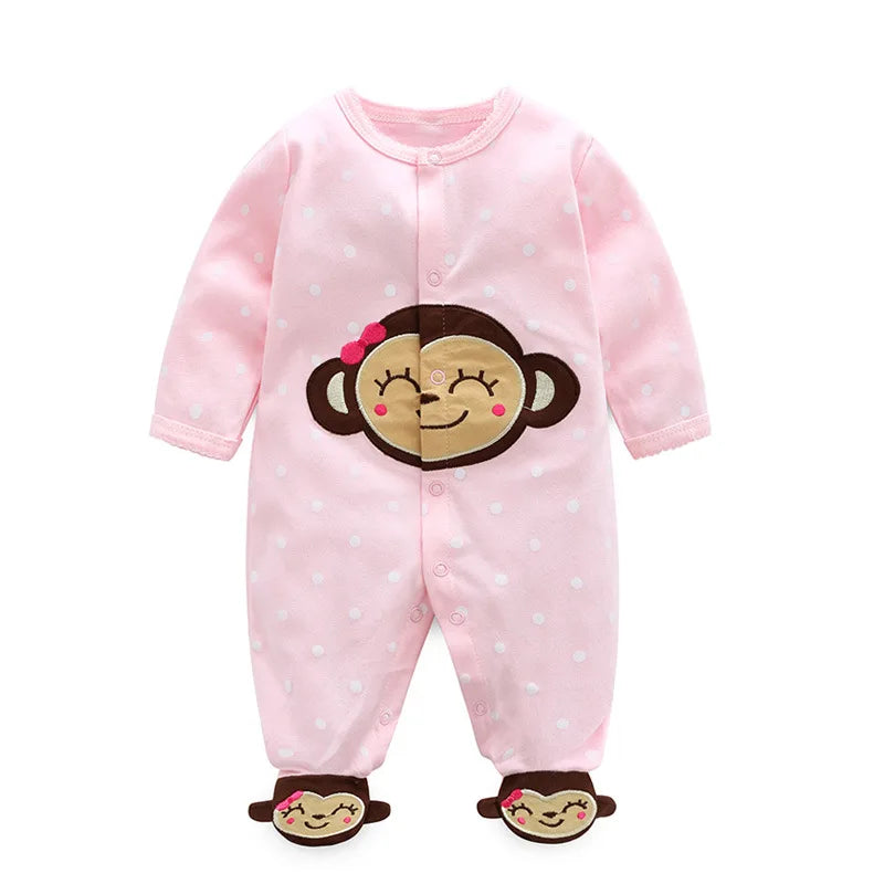 0-12Months cute Baby Rompers Newborn Girls 100%Cotton Clothes of Long Sheeve Infant Clothing Pajamas Overalls