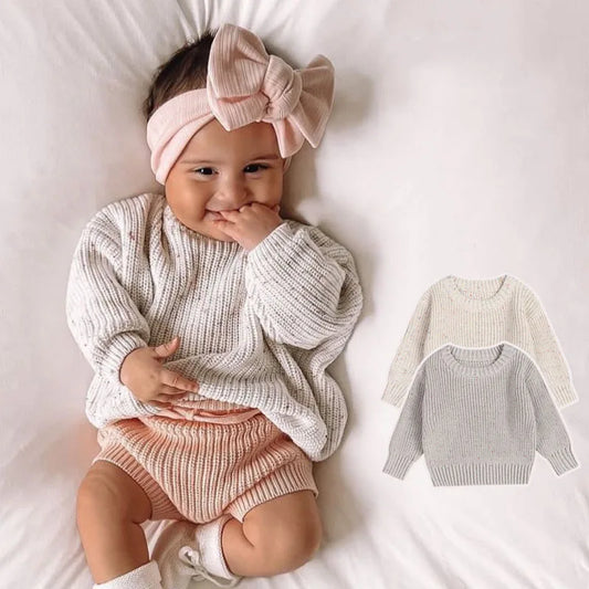 0-5T Newborn Kid Baby Boy Girl Winter Clothes Knit Pullover Top New Born Baby Sweater Warm Thick Knitwear Outfit