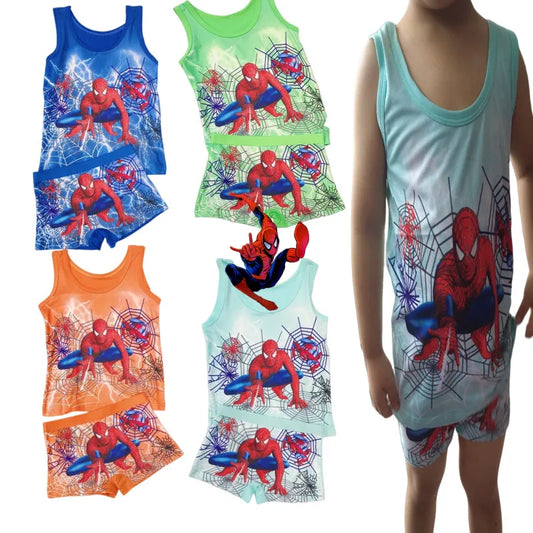 Disney Frozen boys Girls Clothes Summer Cartoon Boy Clothing Set  Frozen Suit Toddler Boy Girls Vest Kids Pajama Random One