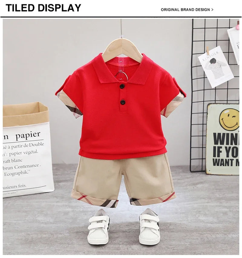 Summer New Baby Boys Clothing Sets T-shirt + Shorts Kids Girl Outfits Suits Children Wear Infant Toddler Tee Shirts + Pants