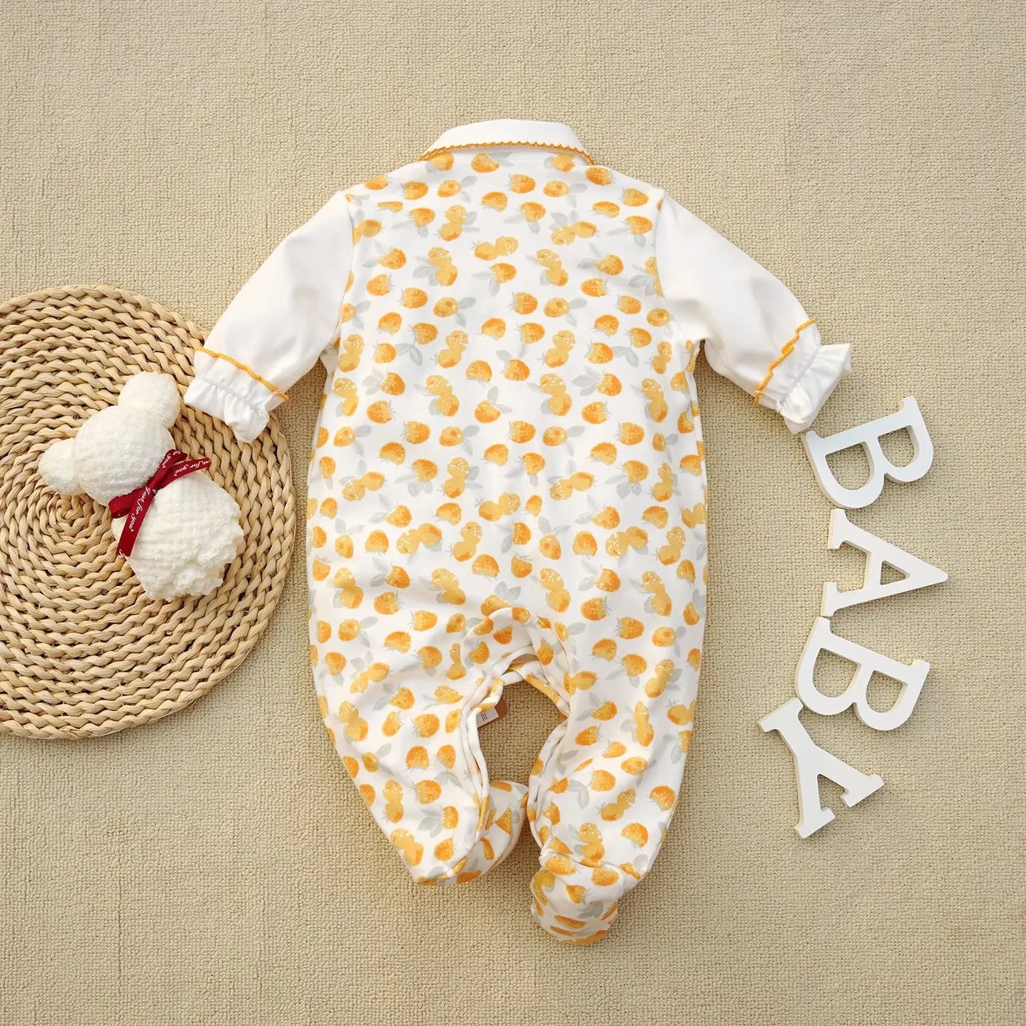 0-12Months cute Baby Rompers Newborn Girls 100%Cotton Clothes of Long Sheeve Infant Clothing Pajamas Overalls
