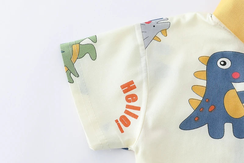 Children Boys Casual dinosaur Shirt Shorts 2Pcs/Sets New Summer Baby Clothes Suit Toddler Costume Infant Outfits Kids Tracksuits