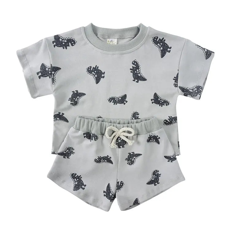 Elvesnest Kids Clothes Girls Outfit Set Cotton Linen Short Sleeve Tops Shorts Summer Baby Boy Clothes Children Clothing 1-8Years