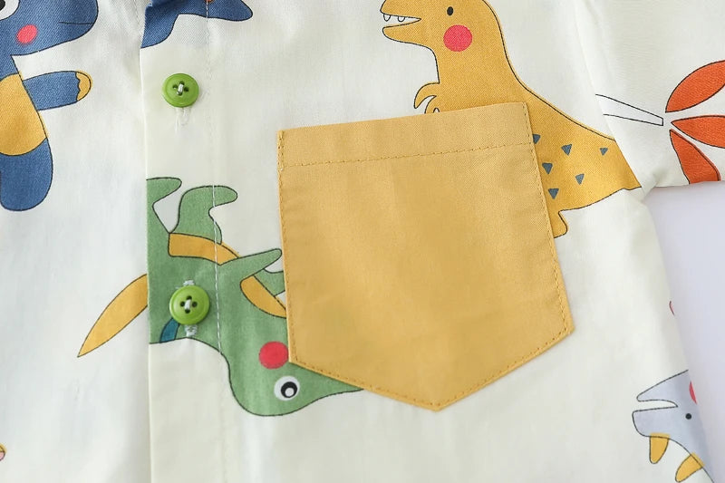 Children Boys Casual dinosaur Shirt Shorts 2Pcs/Sets New Summer Baby Clothes Suit Toddler Costume Infant Outfits Kids Tracksuits