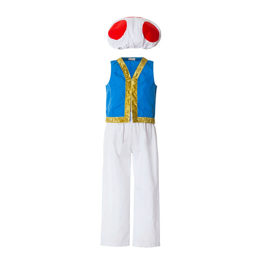 toad Costume for Kids Boys-Halloween Kids Cosplay Plumber luigi mushroom costume  Toad Child Costume
