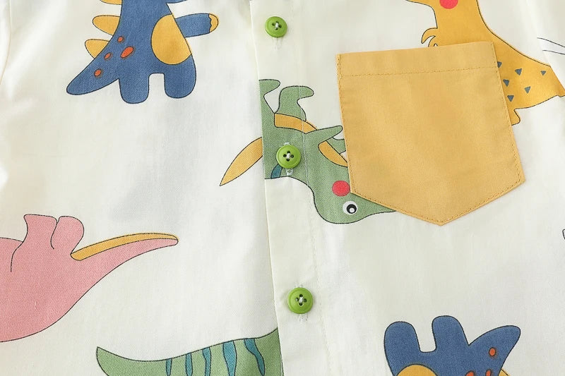 Children Boys Casual dinosaur Shirt Shorts 2Pcs/Sets New Summer Baby Clothes Suit Toddler Costume Infant Outfits Kids Tracksuits