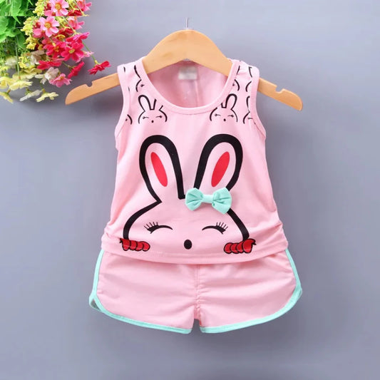 Clothing Baby Set Summer Cartoon Printed Sweatshirt Tank Top+Shorts Boys Girls 0-3 Years beibei Fashionable Children's clothing