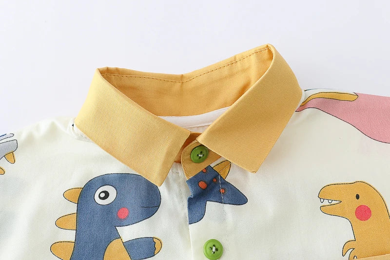 Children Boys Casual dinosaur Shirt Shorts 2Pcs/Sets New Summer Baby Clothes Suit Toddler Costume Infant Outfits Kids Tracksuits