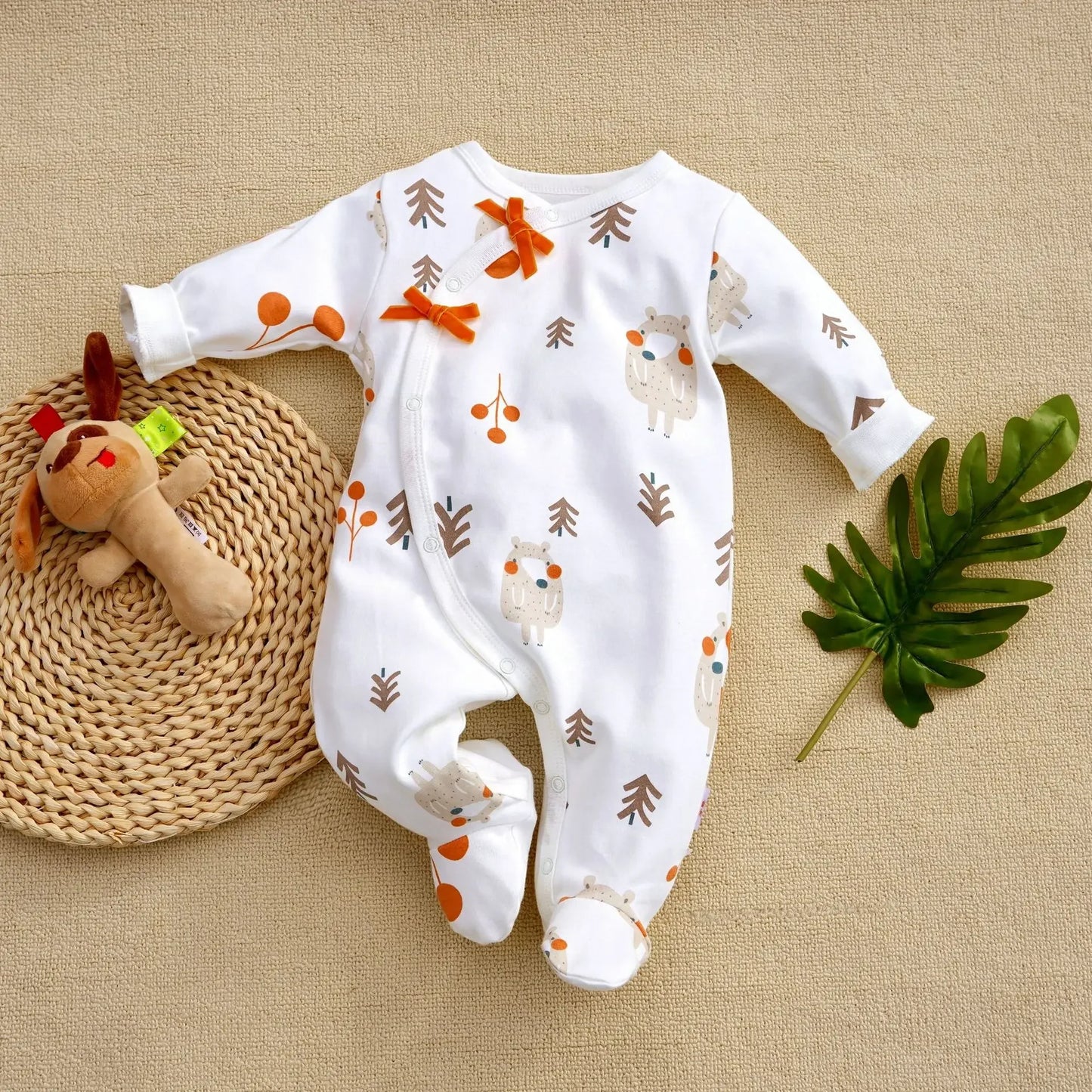 0-12Months cute Baby Rompers Newborn Girls 100%Cotton Clothes of Long Sheeve Infant Clothing Pajamas Overalls